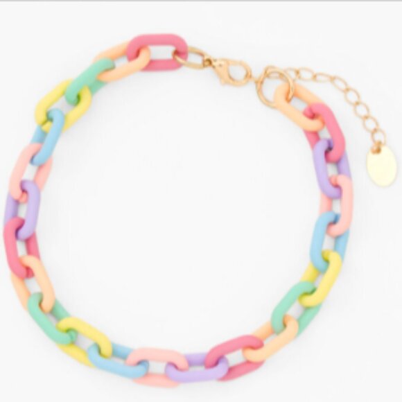 Icing Pastel Chunky Curb Chain Link Anklet - Picture 1 of 3